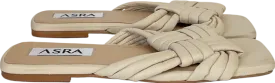 asra Nude Sebra Leather Flat Sandals UK 6 EU 39 👠