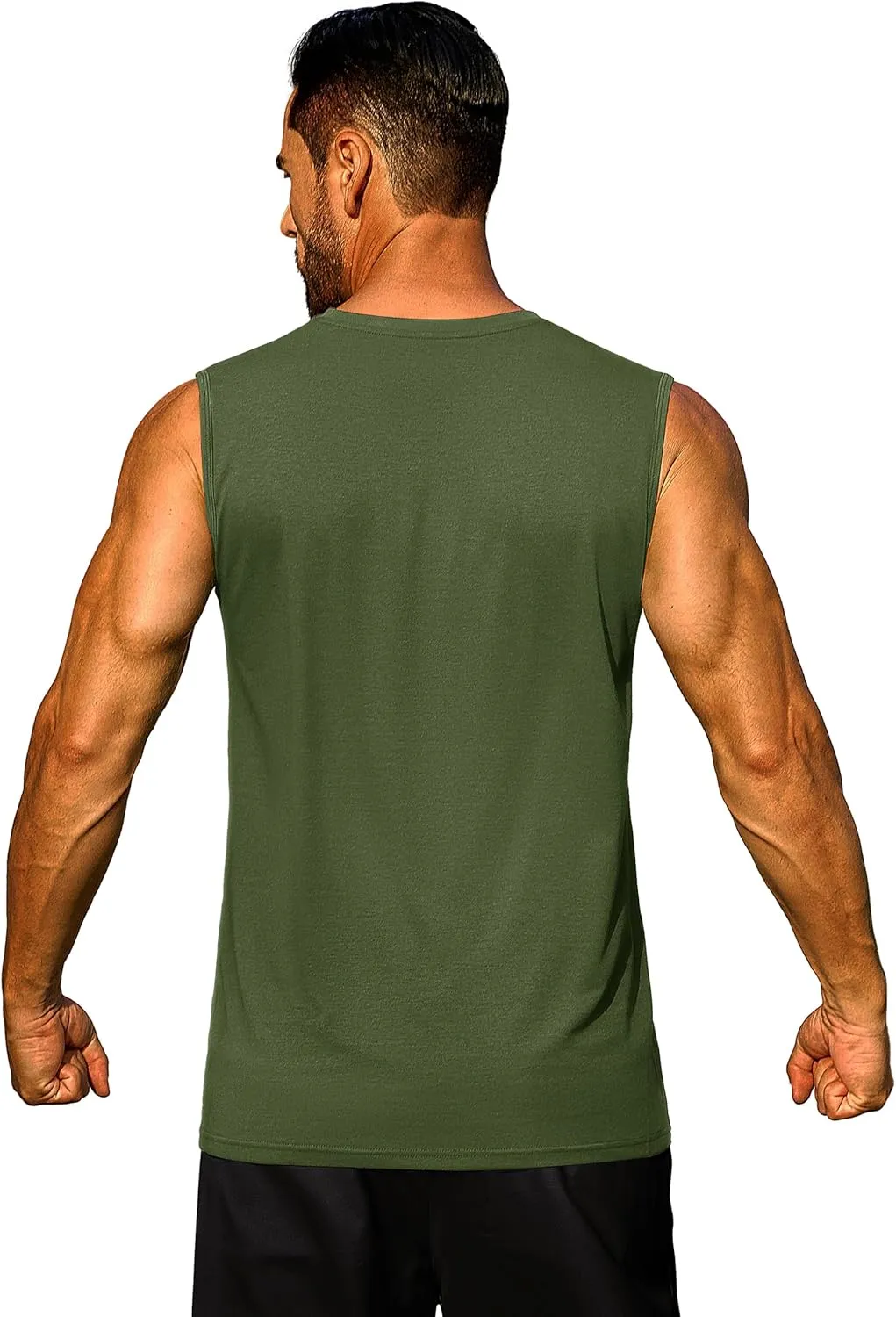 Cotrasen Men's Tank Top UPF 50  Cotton Sleeveless Shirt Lightweight Casual Gym Workout Shirts Cooling Muscle Tee Shirt