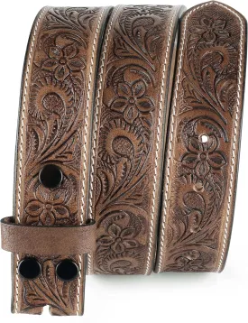 F&L CLASSIC Western Belt without buckle for men ?C Full Grain Leather Cowboy Belts for jeans - One Piece Leather strap belt