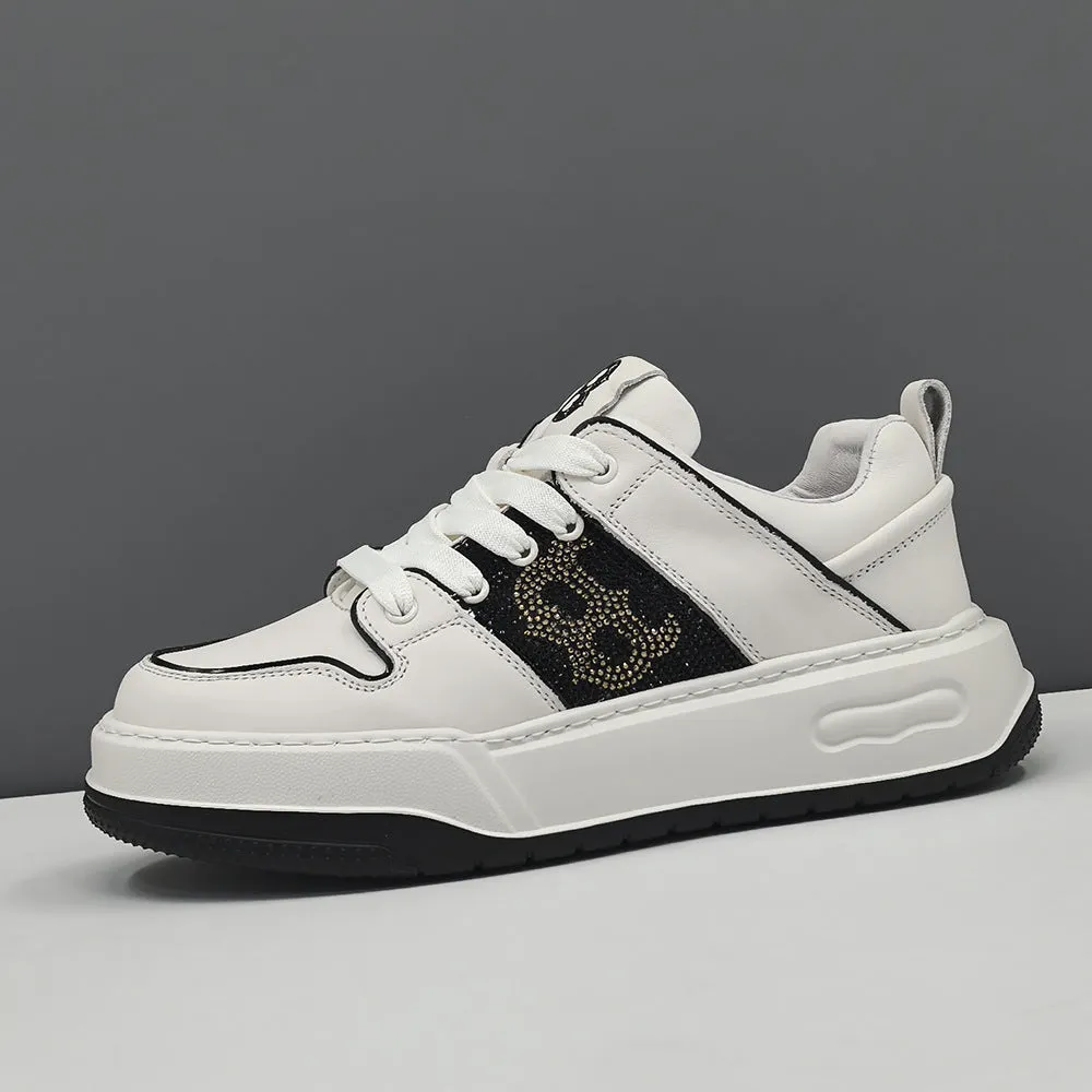 Men Fashion Casual Leather Court Sneakers